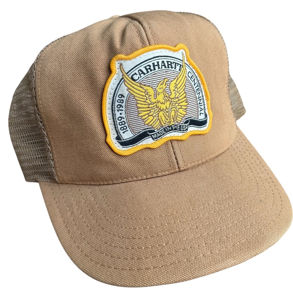 Carhartt vintage 1989 Centennial SnapBack hat tan brown men trucker OSFA